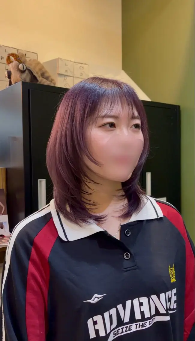 ミディアム ピンクラベンダー 内山 優のヘアスタイル