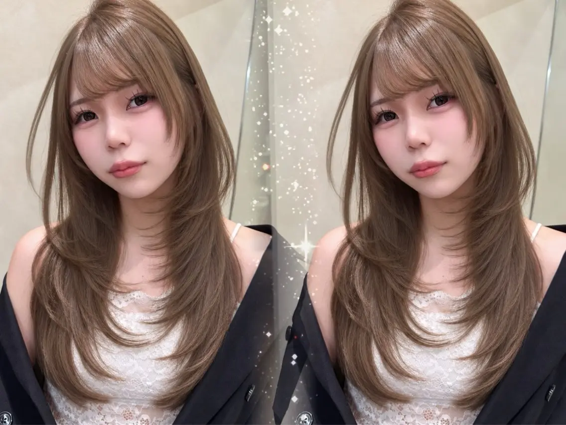 ロング カラー カット ヘアカラー トリートメント レイヤー/顔周り 髪質改善/タケルのヘアスタイル