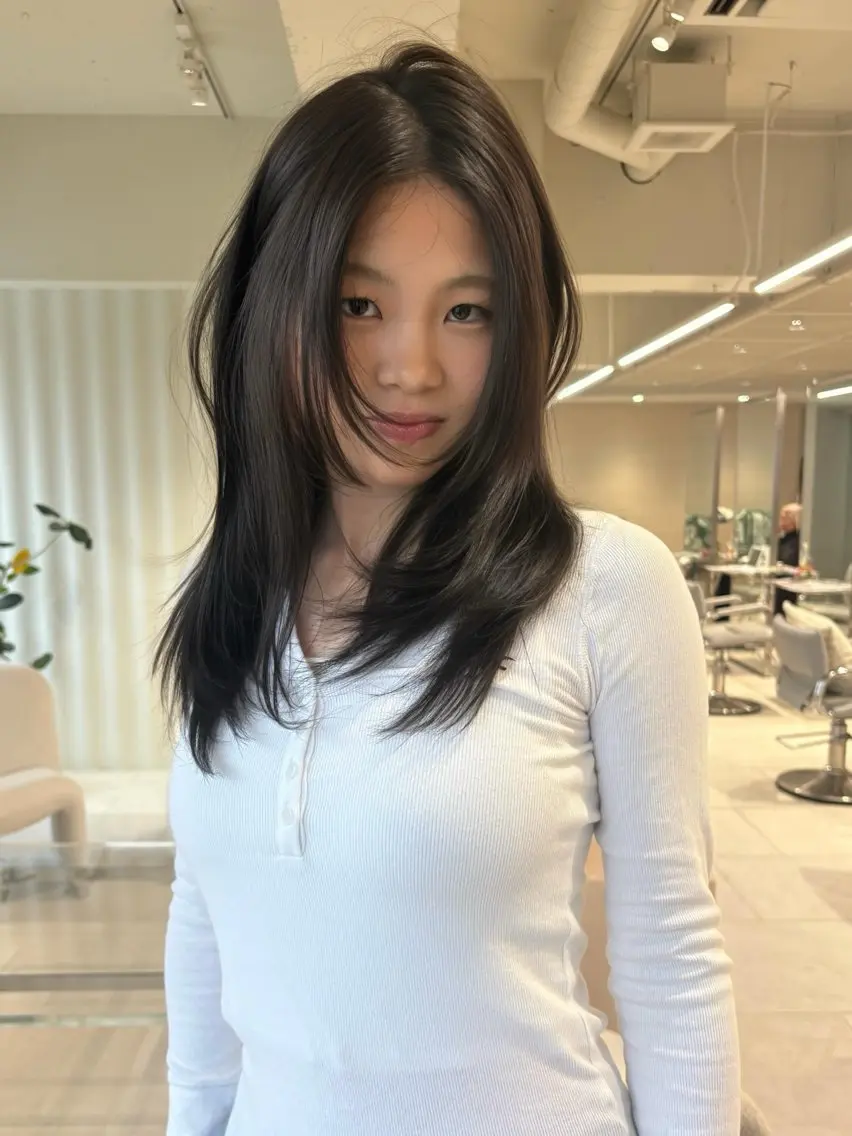 ロング カラー ブリーチ ダブルカラー ブリーチなしカラー カット ヘアカラー 海外レイヤー /NAGISAのヘアスタイル