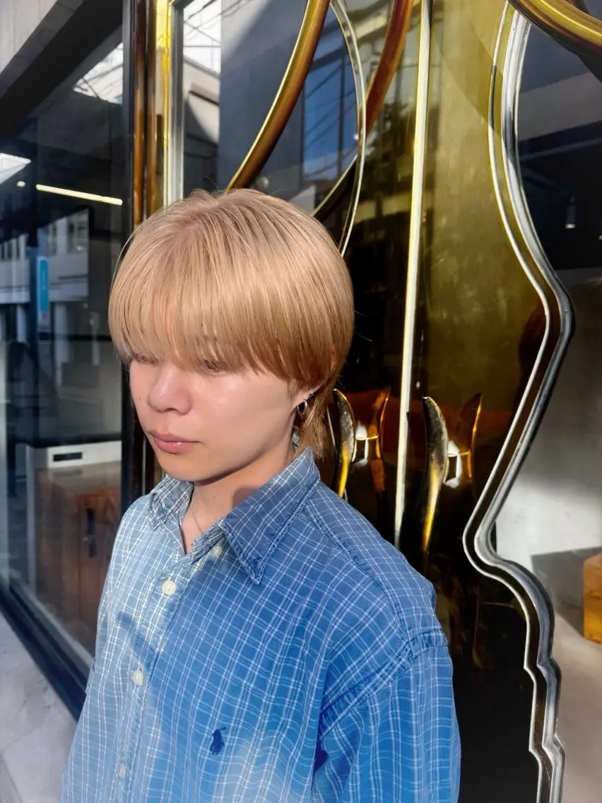 【メンズ限定1番人気⚜️】カラー+メンズカット+眉カット!盛り沢山なメニュー内容合わせた透明感抜群カラー🌼#韓国の写真