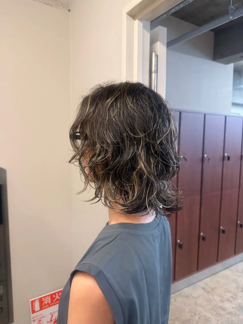 ミディアム パーマ カット パーマ 齋藤 隼琉のヘアスタイル