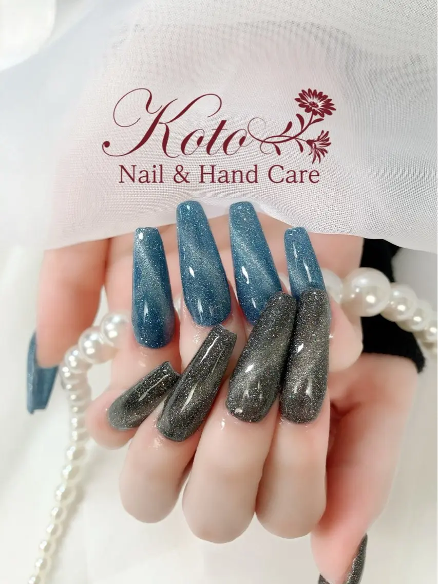 ネイル 長さ出し ジェルネイル マグネットネイル 持ち込み ニュアンスネイル ハンドネイル Nail Salon KOTOのネイルデザイン