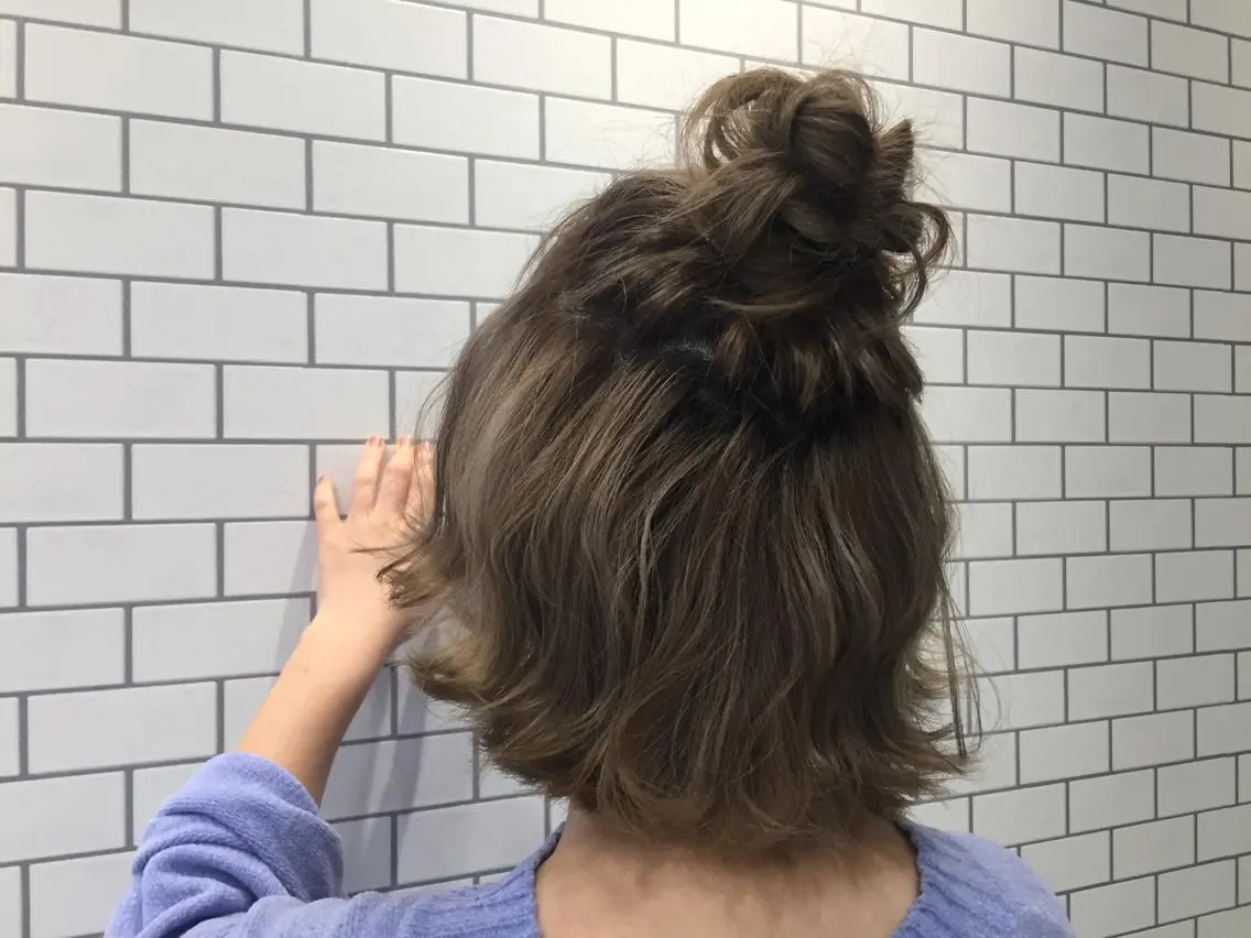 ショート ミディアム セミロング ロング カラー ヘアアレンジ メンズ お団子ヘア 外ハネヘア たかはし まいのヘアスタイル