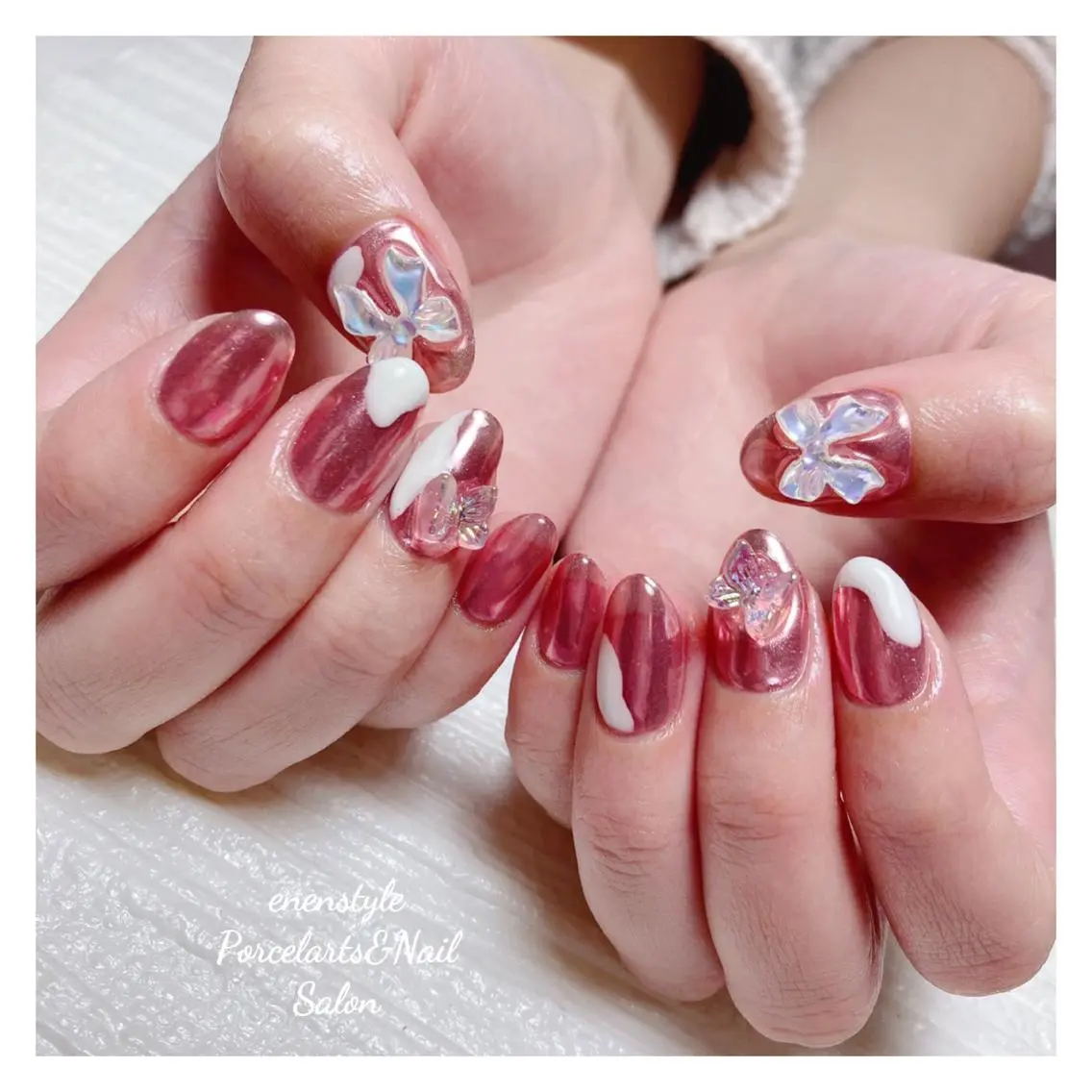 ミディアム ネイル 🐾enen style 🐾のネイルデザイン