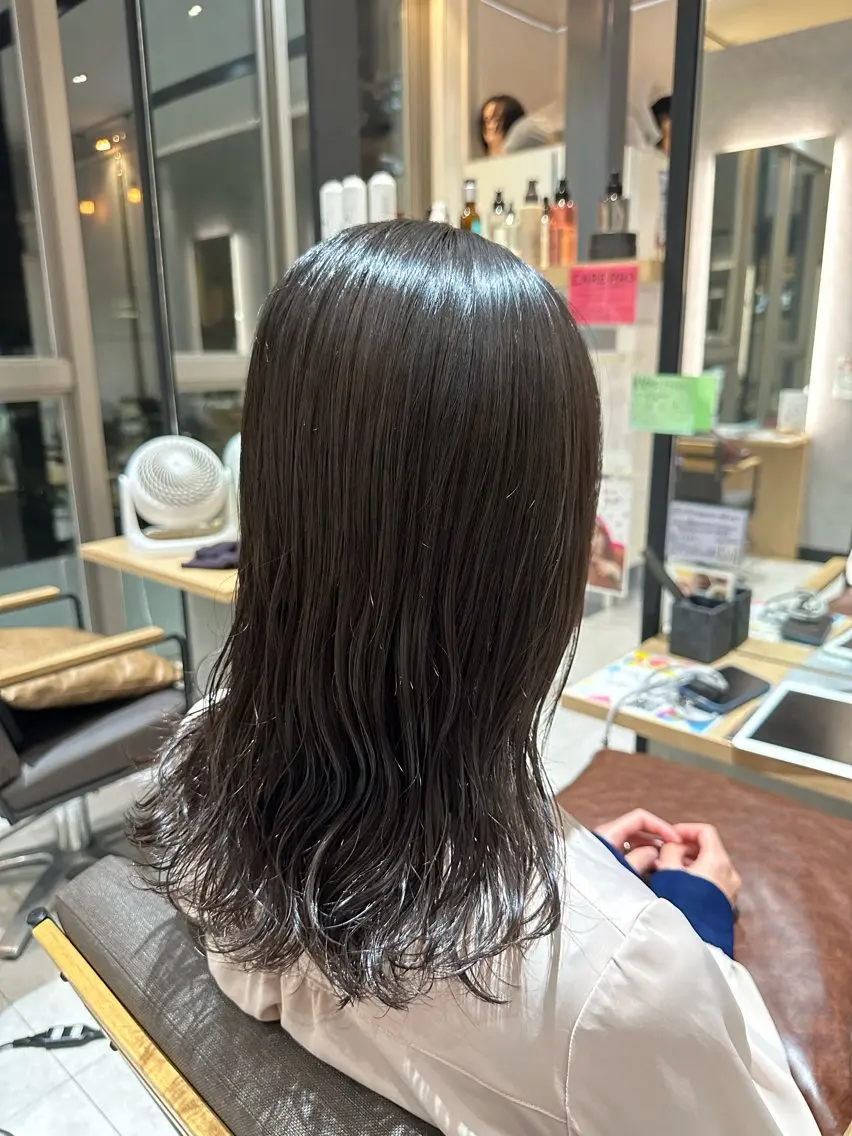 ミディアム パーマ ミディアムパーマ 🫧のばた /川越/透明感🫧のヘアスタイル