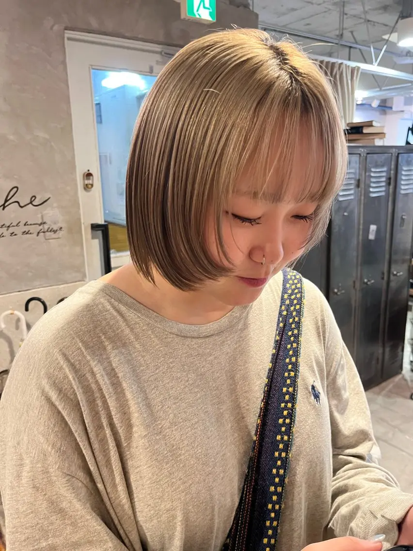 ミディアム くるみ🩰/ボブ レイヤー/暖色カラーのヘアスタイル