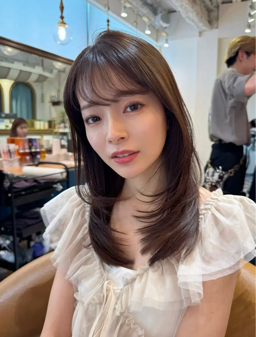 ロング カラー カット ヘアカラー トリートメント レイヤーカット /透明感カラー西田のヘアスタイル