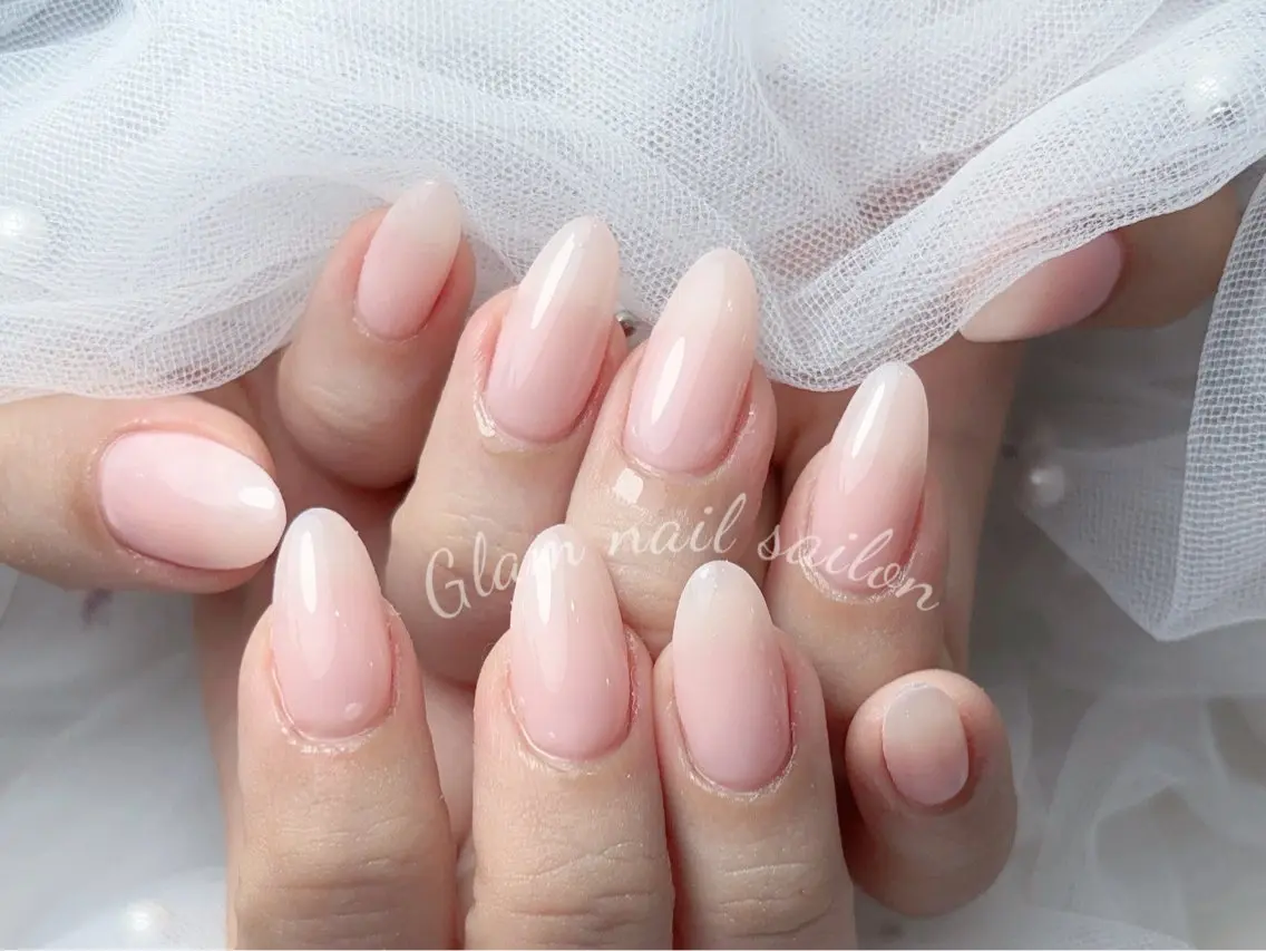ネイル ハンドネイル エツメ💅 長さ出し🎀デザインのネイルデザイン