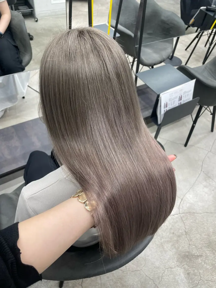 セミロング ヘアカラー 💗韓国ヘア/髪質改 善💗若菜あいこのヘアスタイル