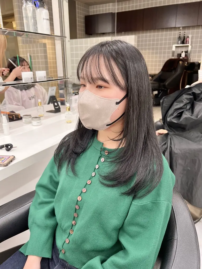 ロング カラー パーマ ヘアアレンジ メンズ キッズ 上品＆韓国風 🥀海心🥀のヘアスタイル