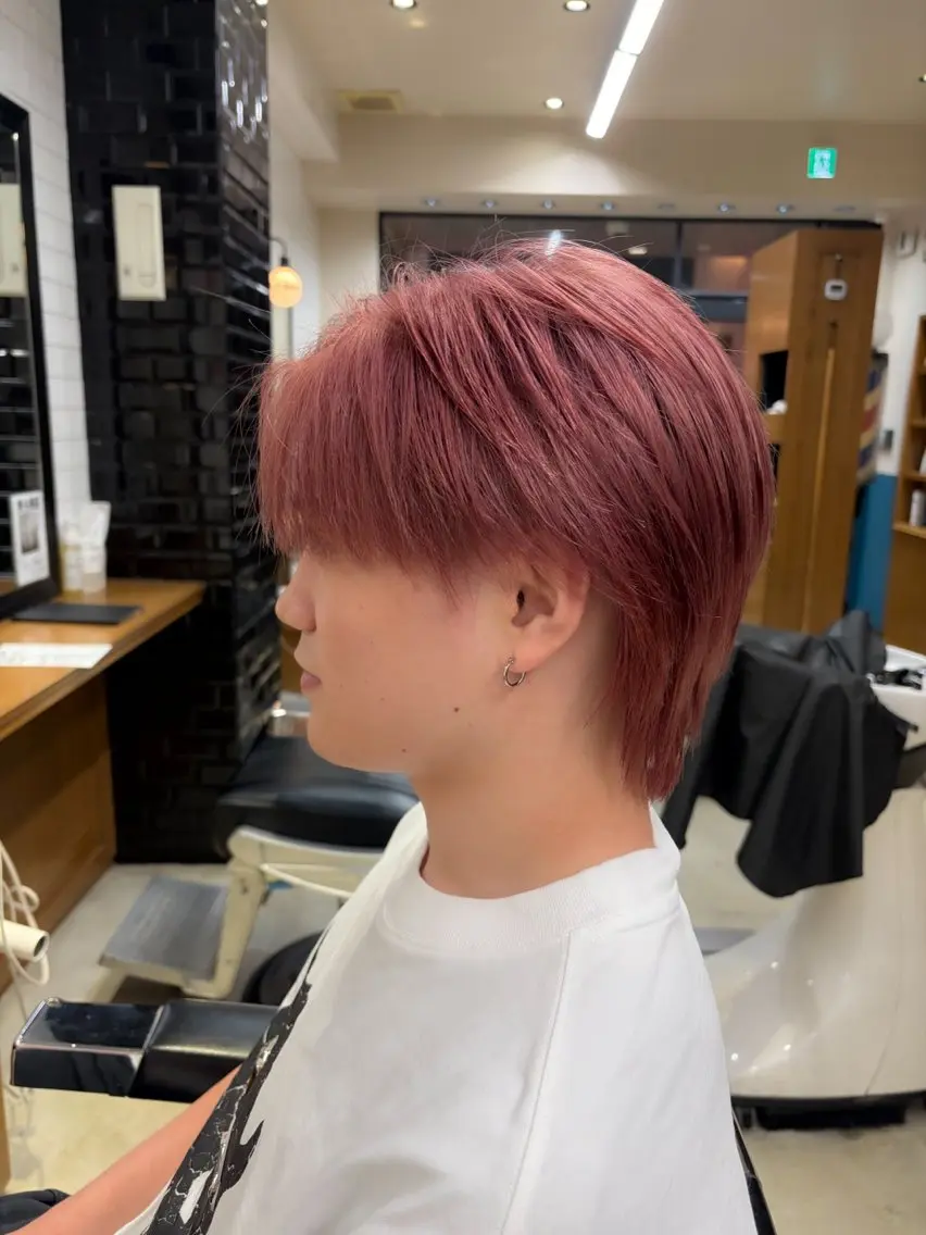 ミディアム カラー パーマ メンズ キッズ メンズブリーチ メンズ韓国風 ベージュカラー ブリーチ 透明感カラー カット ヘアカラー メンズ カラー特化/ カラー特化/池田海斗のヘアスタイル