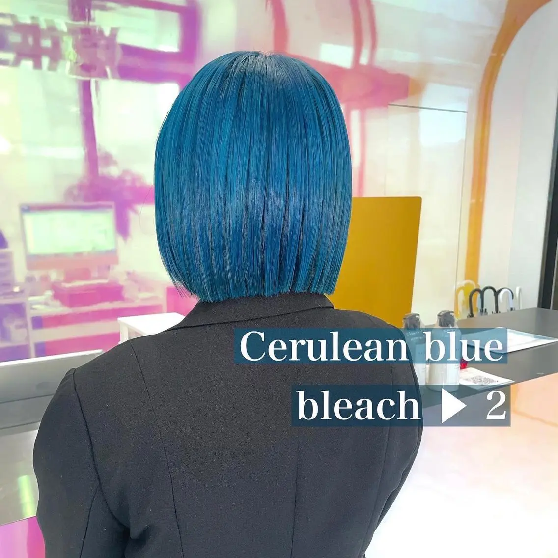 ショート カラー パーマ ヘアアレンジ メンズ キッズ ネイル マツエク・マツパ アイブロウ メンズハイトーン アクアカラー ブルーカラー ダブルカラー ハイトーンカラー KANAMI 🌏のヘアスタイル