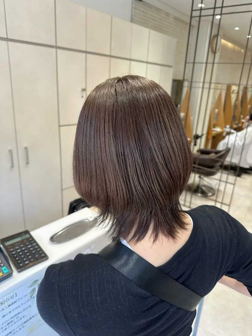 ミディアム ウルフカット カット ヘアカラー トリートメント 美髪矯正/渡辺 りんのヘアスタイル