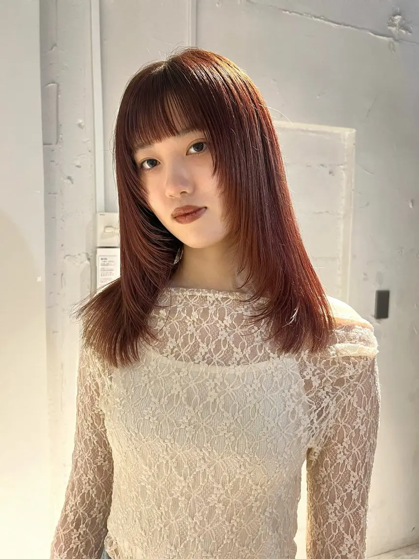 ロング 顔まわりレイヤー 顔周りカット レイヤーカット 吉祥寺/パーマ/ カラー/Abeのヘアスタイル