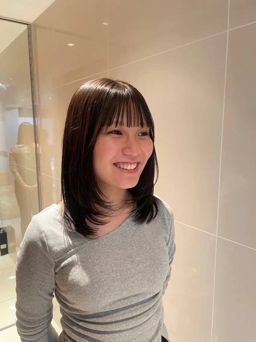 ミディアム レイヤーカット 縮毛矯正 縮毛矯正 縮毛矯正/レイヤー 🌙児玉光瑠のヘアスタイル