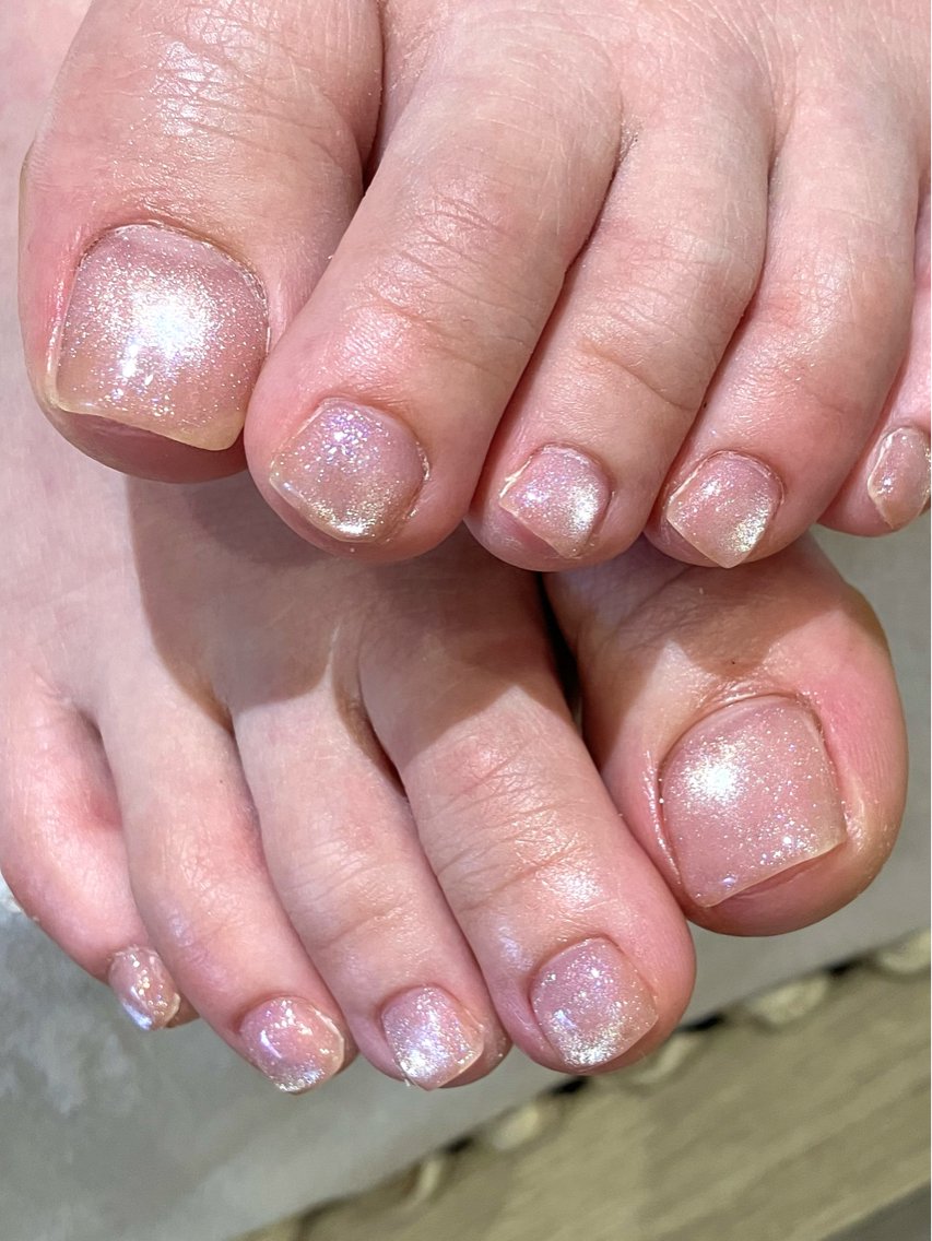 ネイル マグネットネイル ピンク フットネイル fun the nail ayakaのネイルデザイン