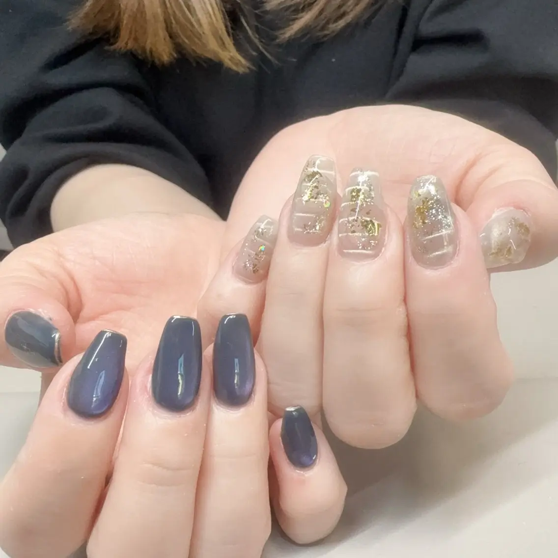 ネイル アニマル柄 べっ甲ネイル ブラウン ジェルネイル グリーン Rika  nail cocoのネイルデザイン