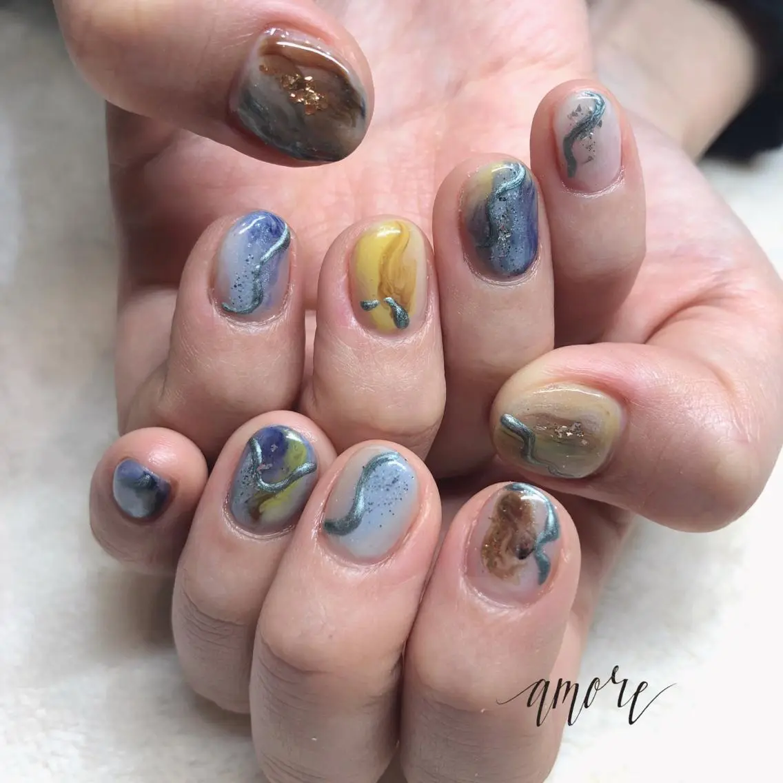 ネイル ジェルネイル ミラーネイル ニュアンスネイル You kyehwaのネイルデザイン