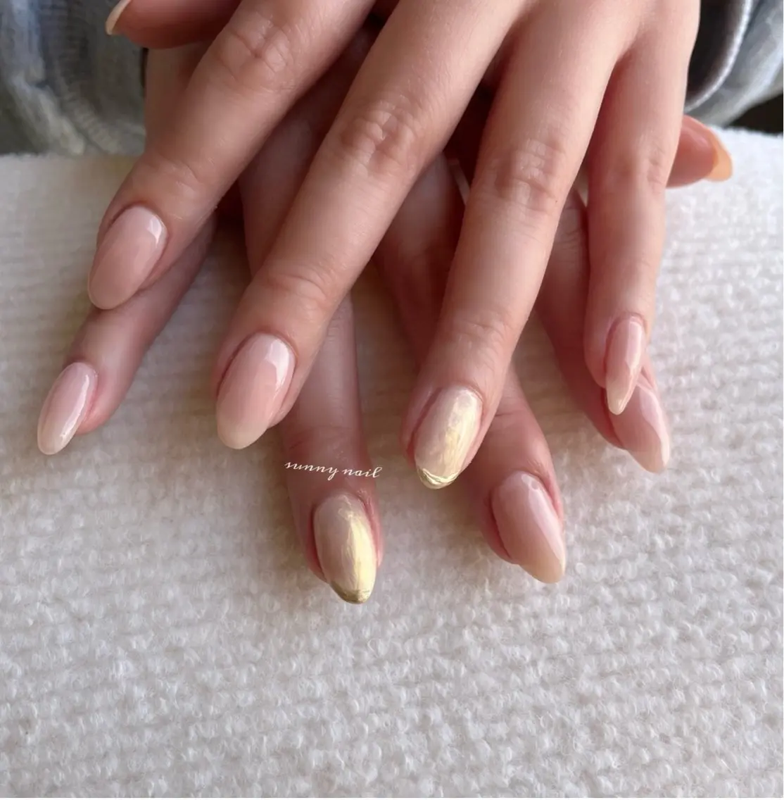 ネイル ジェルネイル ミラーネイル パラジェル ピンク sunny nailのネイルデザイン