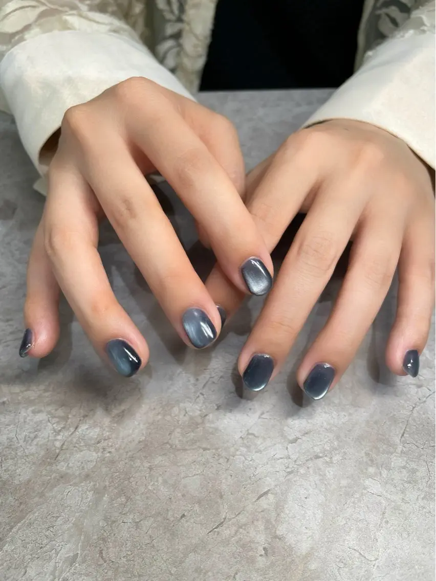 ネイル マグネットネイル マグネットワンカラー ワンカラーネイル Nail Salon Lindaのネイルデザイン