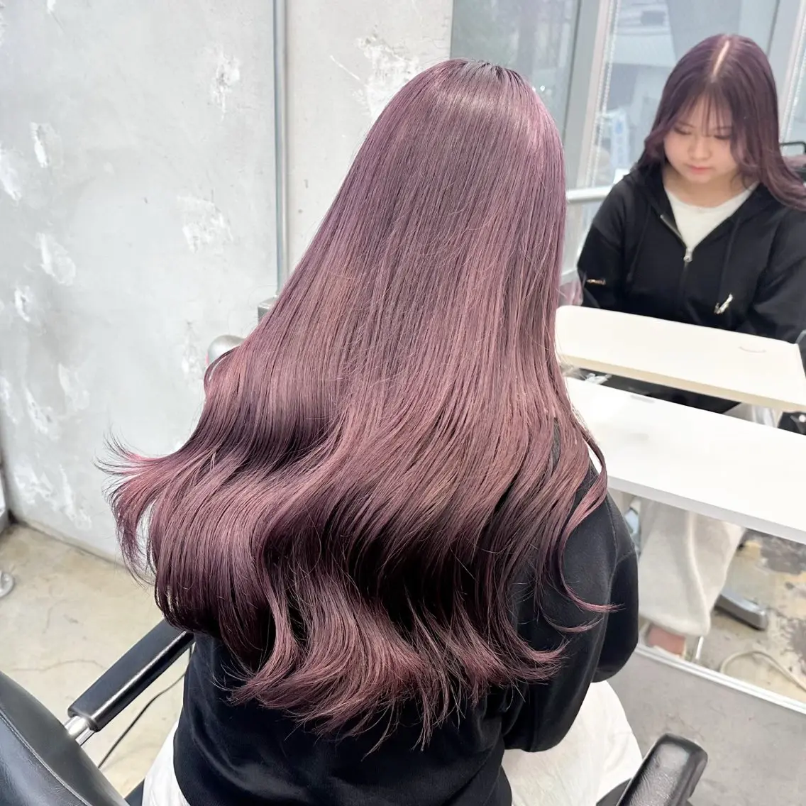 ロング カラー ヘアアレンジ グレージュ ラベンダーカラー ラベンダーグレージュ ラベンダーグレー 🎀モテ暖色× エクステ🎀あかりのヘアスタイル