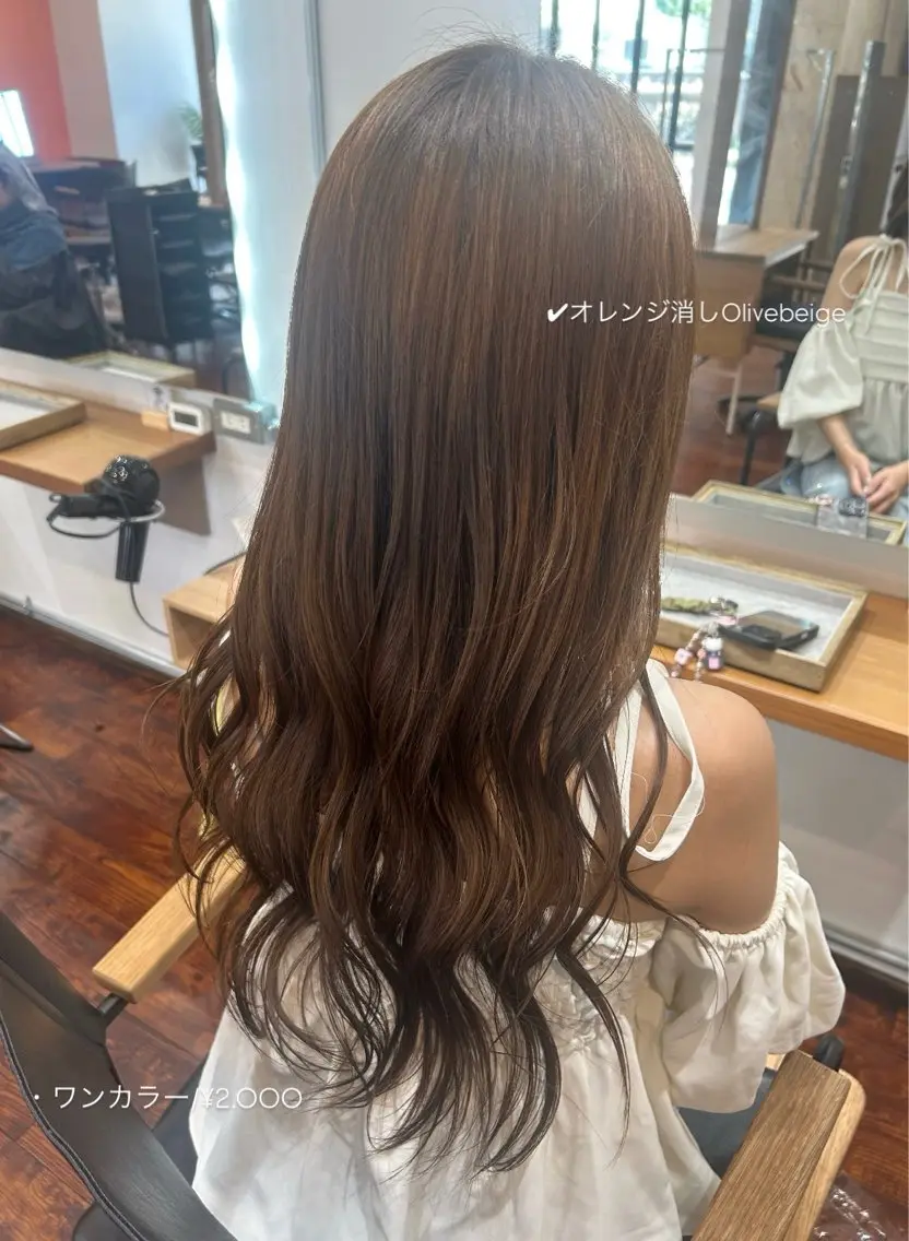 ロング カラー オレンジ ヘアカラー 佐藤光華/JANU /カラーモデルのヘアスタイル