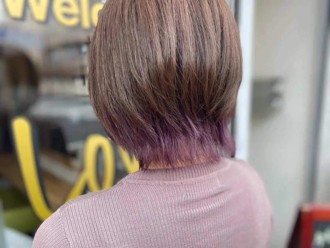 ショート カラー ヘアアレンジ パープルカラー ハイトーン&透明感 カラー☘️片山優陽のヘアスタイル