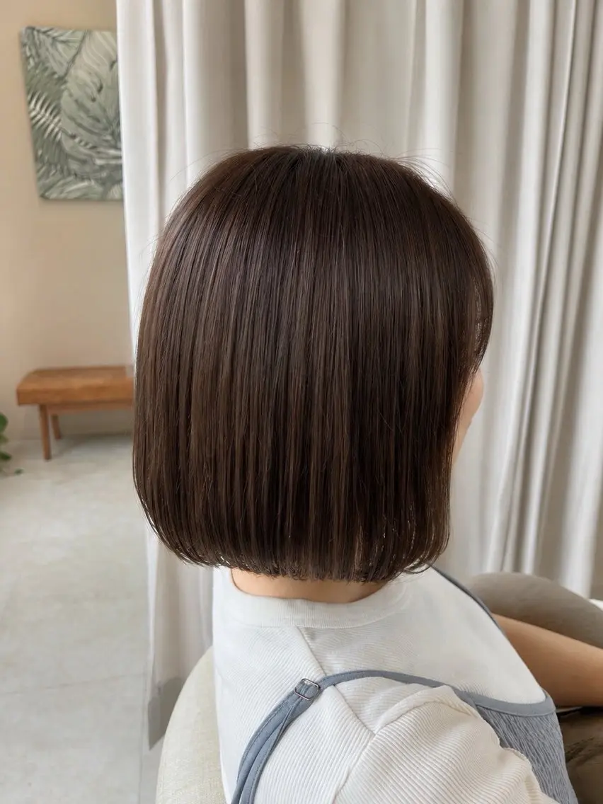 ショート センターパート 韓国ヘア・綾也のヘアスタイル