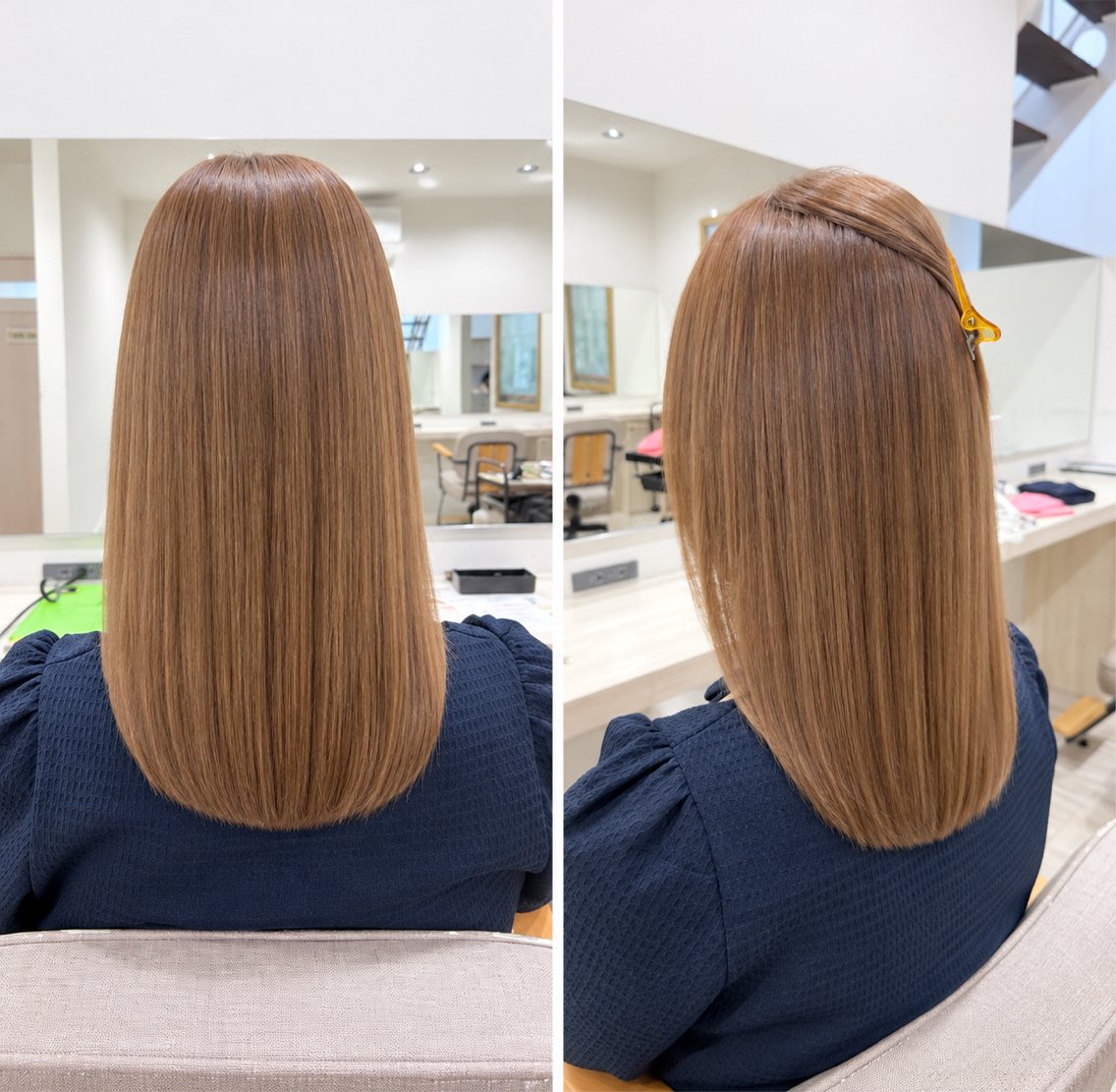 セミロング カット 縮毛矯正 安田 里奈のヘアスタイル