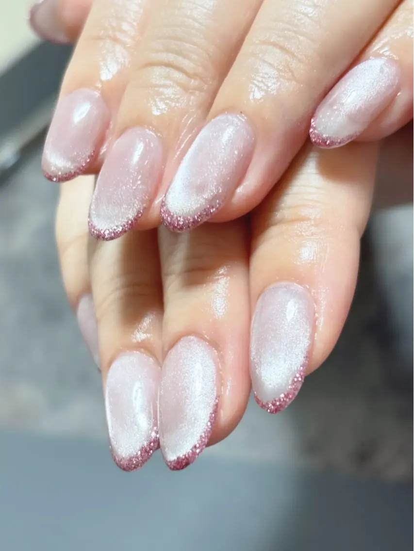 ネイル フレンチネイル ラメ(グリッター) BONITA AZUSAのネイルデザイン
