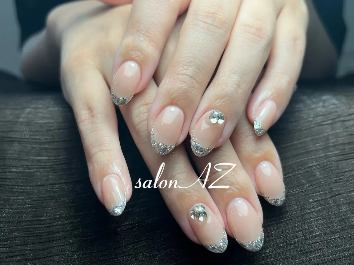 ネイル アートネイル 長さ出し フットネイル フレンチネイル ジェルネイル ハンドネイル salon AZのネイルデザイン