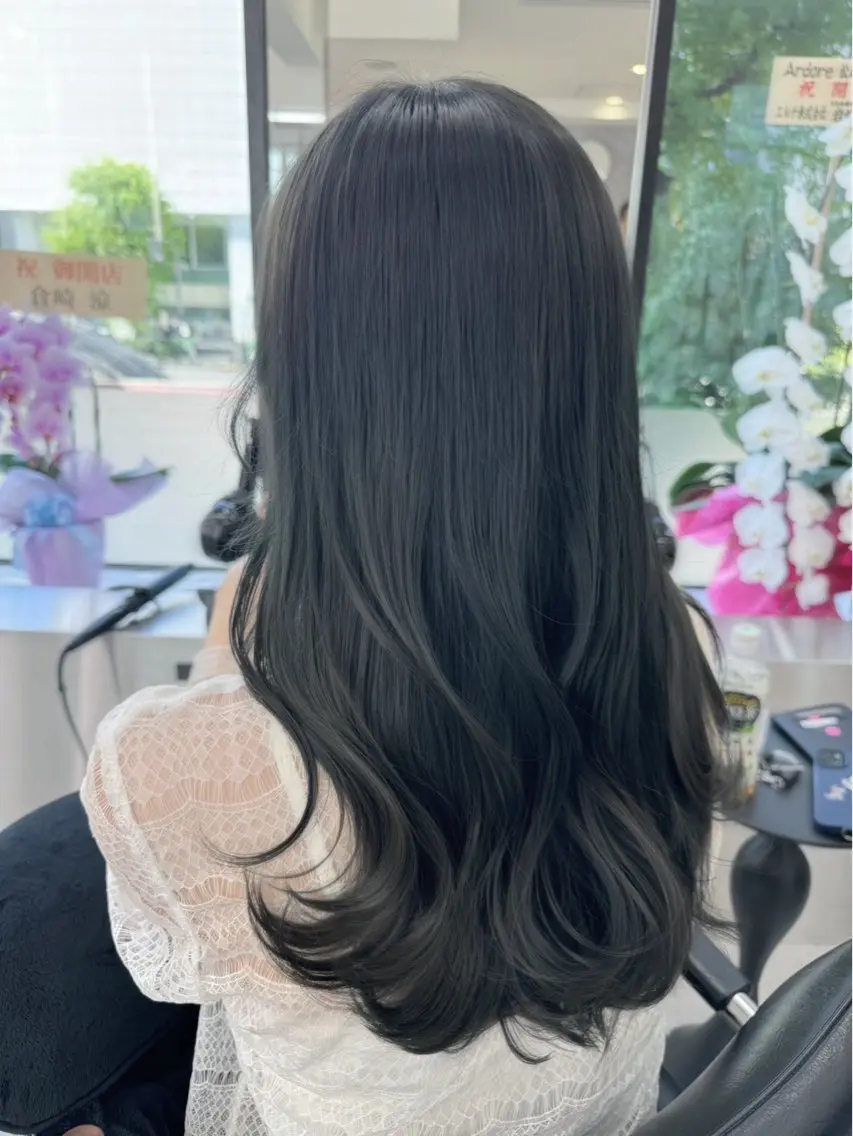 ロング カラー カット ヘアカラー 堀江/髪質改善/ ナチュラルカラーのヘアスタイル