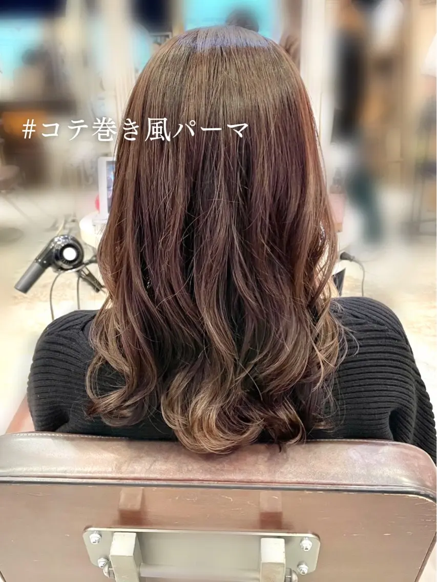 セミロング パーマ 髪質改善 縮毛矯正/ レイヤー/銀座/本木のヘアスタイル