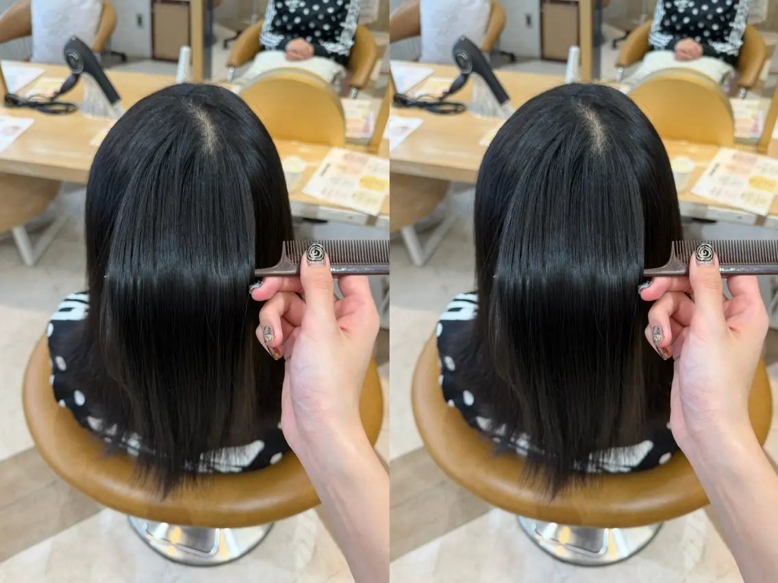 セミロング 縮毛矯正 橋本 りくのヘアスタイル
