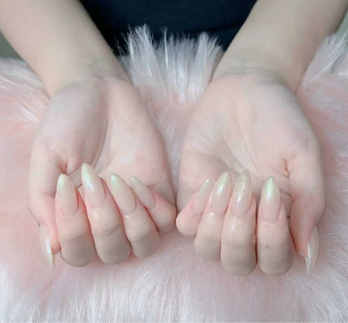 ネイル オーロラネイル フレンチネイル ジェルネイル ハロウィン キラキラネイル H.baby Nail Salonのネイルデザイン