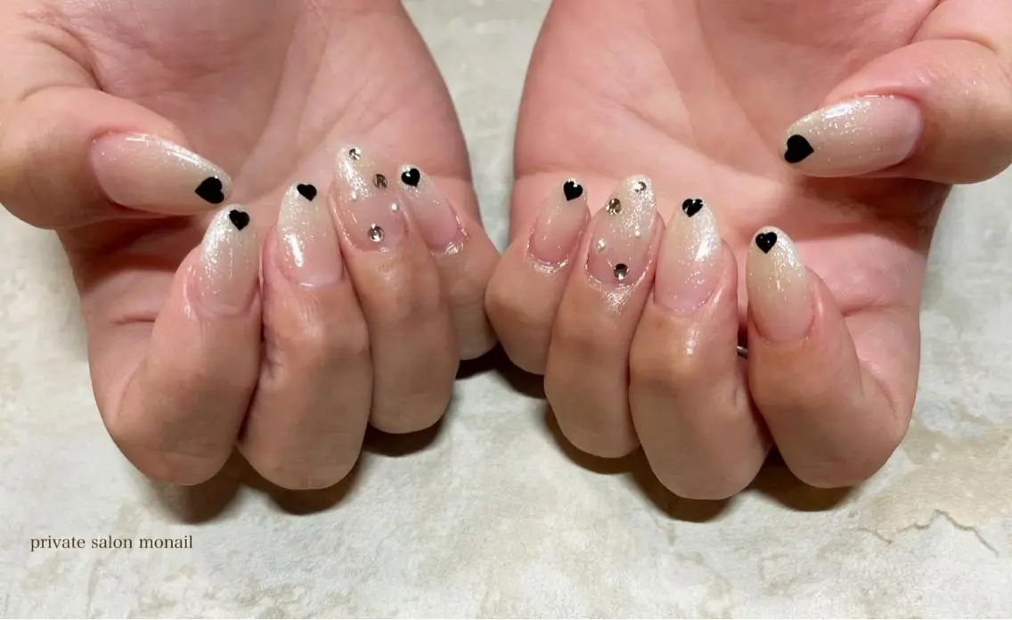 ネイル ハート ハンドネイル nail salon monailのネイルデザイン