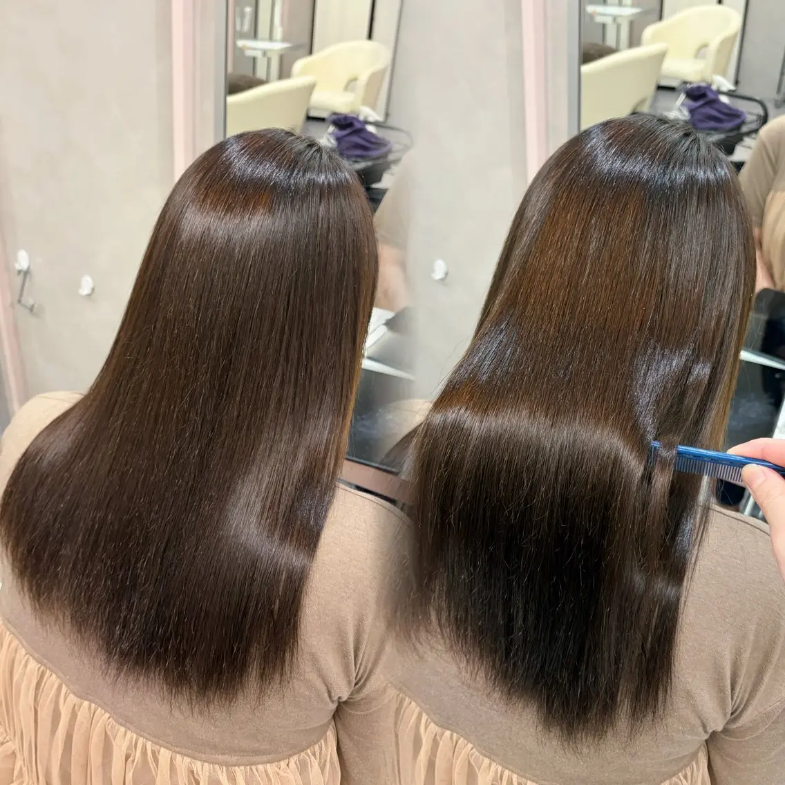 ロング 縮毛矯正 トリートメント 髪質改善/艶カラー /やまだくるみのヘアスタイル