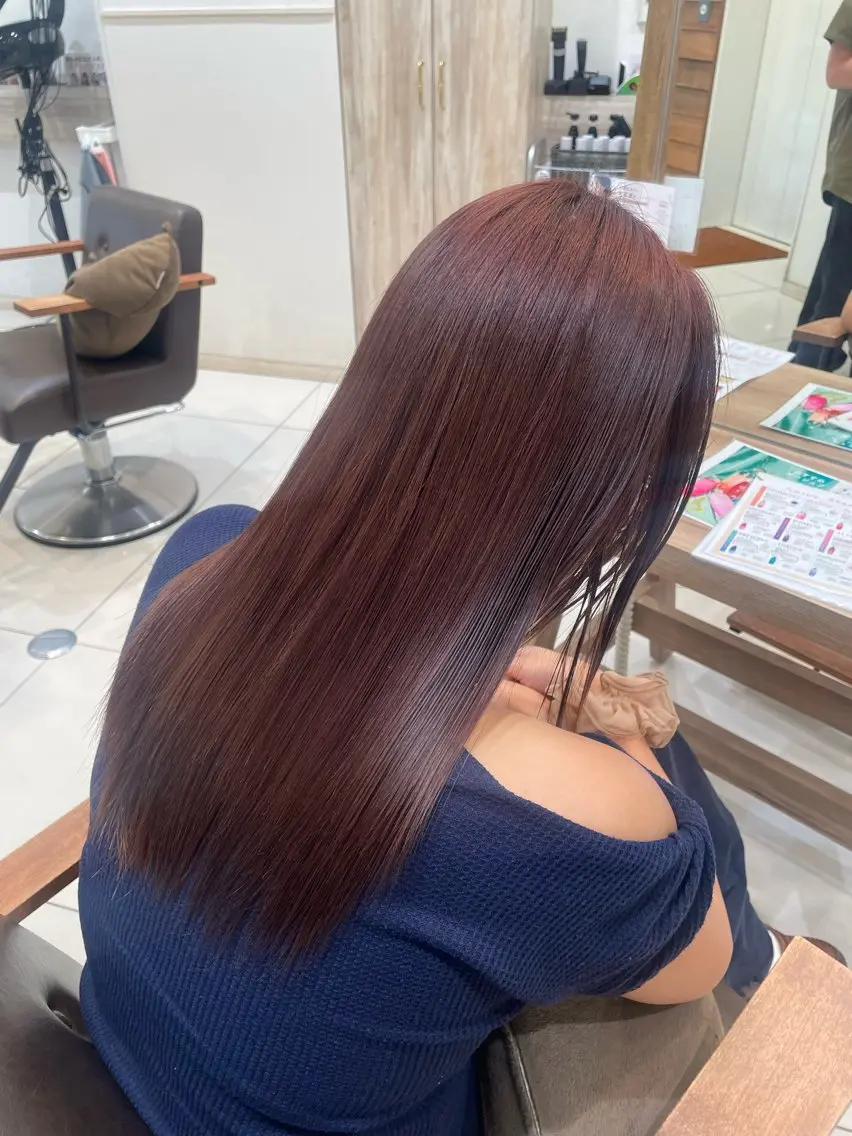 セミロング パーマ カット 縮毛矯正 このみ/透明感カラー /ヘアアレンジ🫧のヘアスタイル