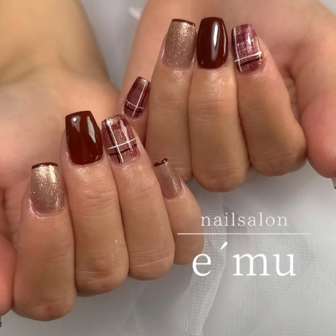 ネイル ボルドー ハンドネイル nailsalon e´muのネイルデザイン