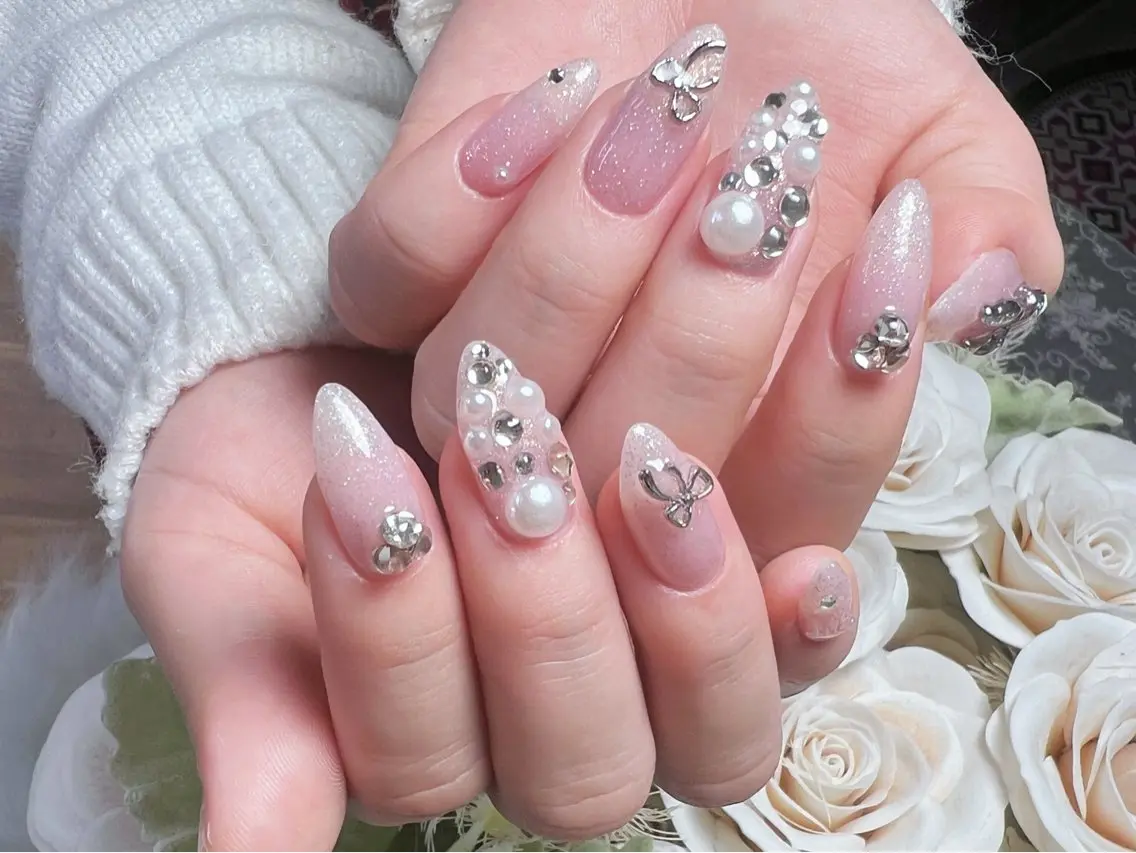 ネイル ロングネイル 持ち込み スカルプネイル 冬ネイル クリスマス ハンドネイル Painty nailのネイルデザイン