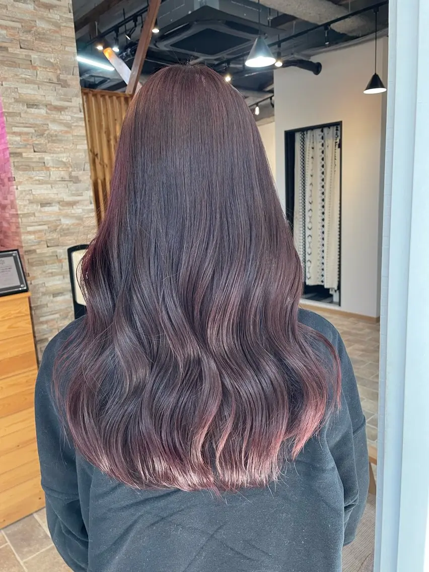 ロング カラー ブリーチ ブラウンカラー ブリーチなしカラー ピンクカラー ピンクブラウン ヘアカラー トリートメント YUI/ ブリーチカラー🌷のヘアスタイル