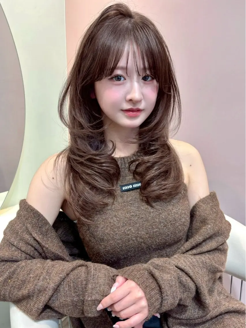 ロング カット トリートメント ヘアセット 大宮ブリーチ縮毛⭕️ 暗髪レイヤーしょうまのヘアスタイル