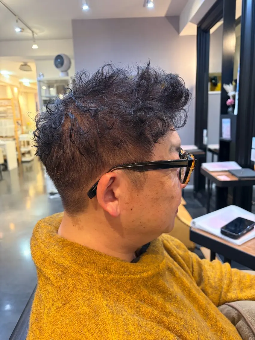 メンズ メンズパーマ メンズショート 田邉 莉陸のヘアスタイル