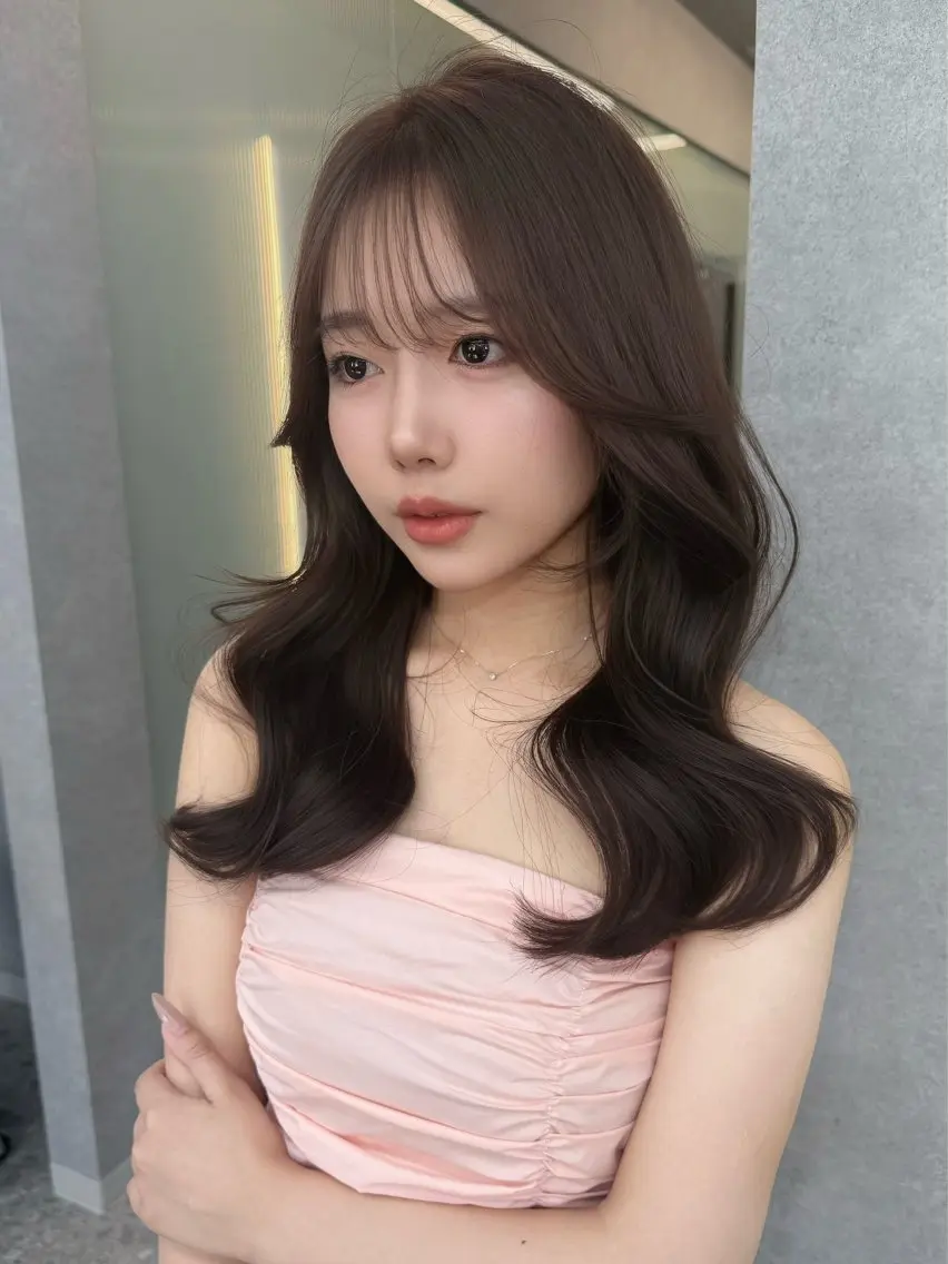 ロング カラー ダブルカラー 韓国風ヘア レイヤーカット ヘアカラー トリートメント レイヤーカット /顔周り/和奏︎♪のヘアスタイル