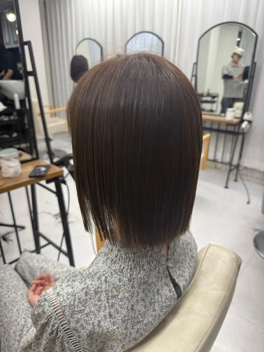 ミディアム ヘアカラー 上原 帆央のヘアスタイル