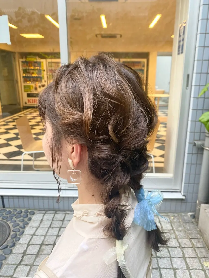 ロング ヘアセット 垢抜け 雰囲気アップ ふにゅう ののかのヘアスタイル