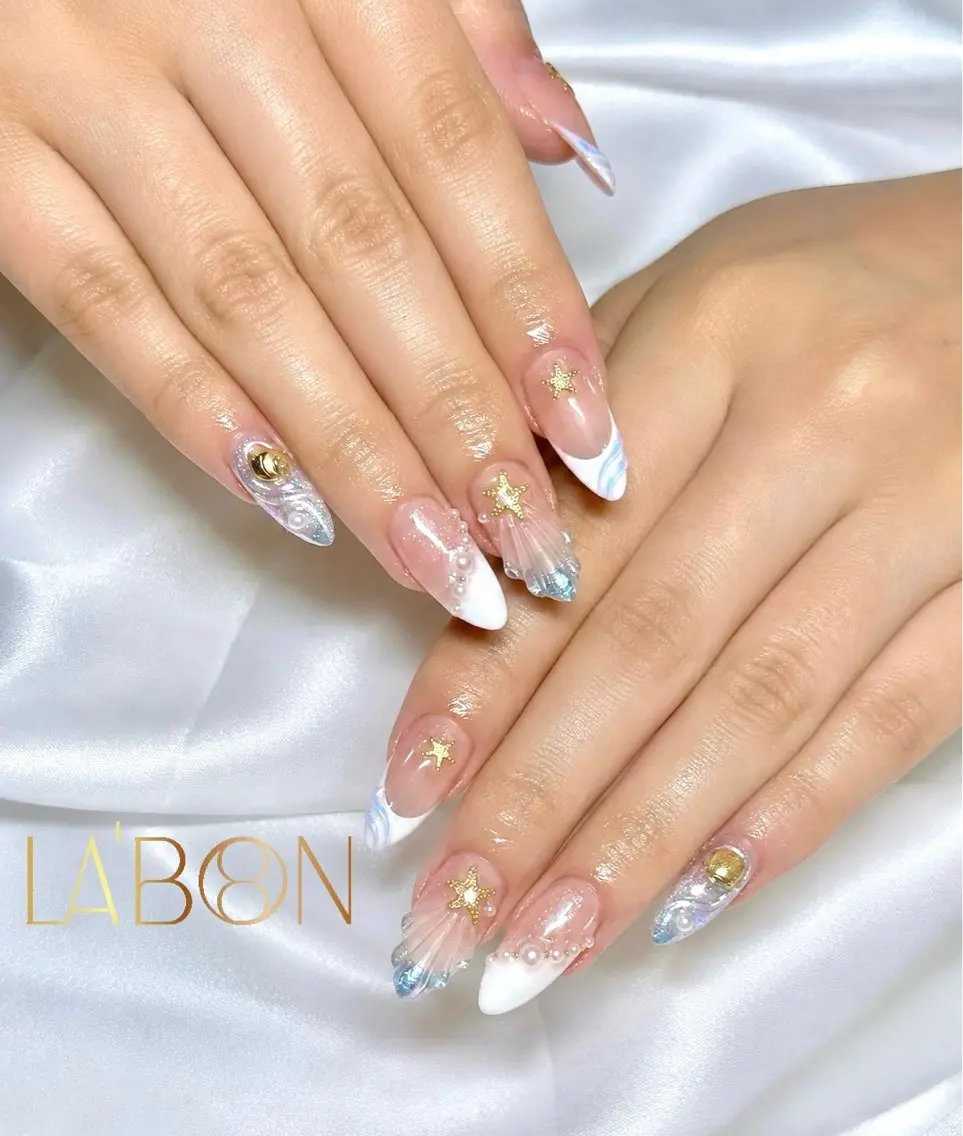 ネイル アートネイル ジェルネイル キラキラネイル 韓国ネイル ロングネイル Labon Nails Artのネイルデザイン