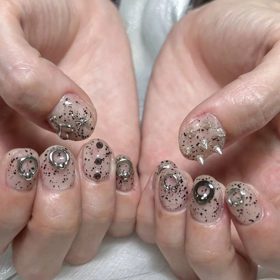メンズ ネイル メンズ韓国風 アートネイル オーロラネイル ガーリー キラキラネイル ハンドネイル Nail salon 木にいるのネイルデザイン
