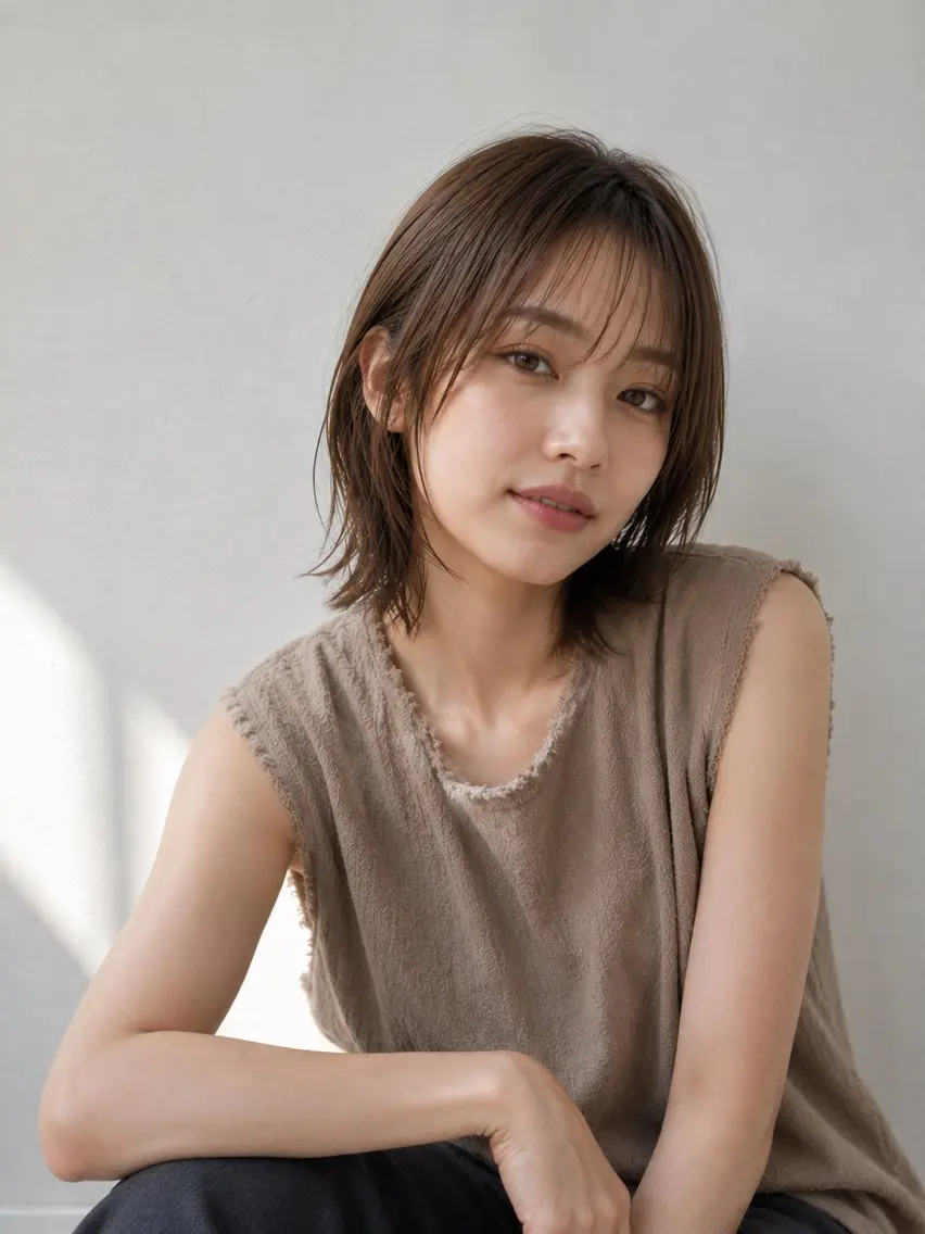 ミディアム カラー カット ヘアカラー トリートメント ヘッドスパ "オトナ髪”/ LAKA TOCCAのヘアスタイル