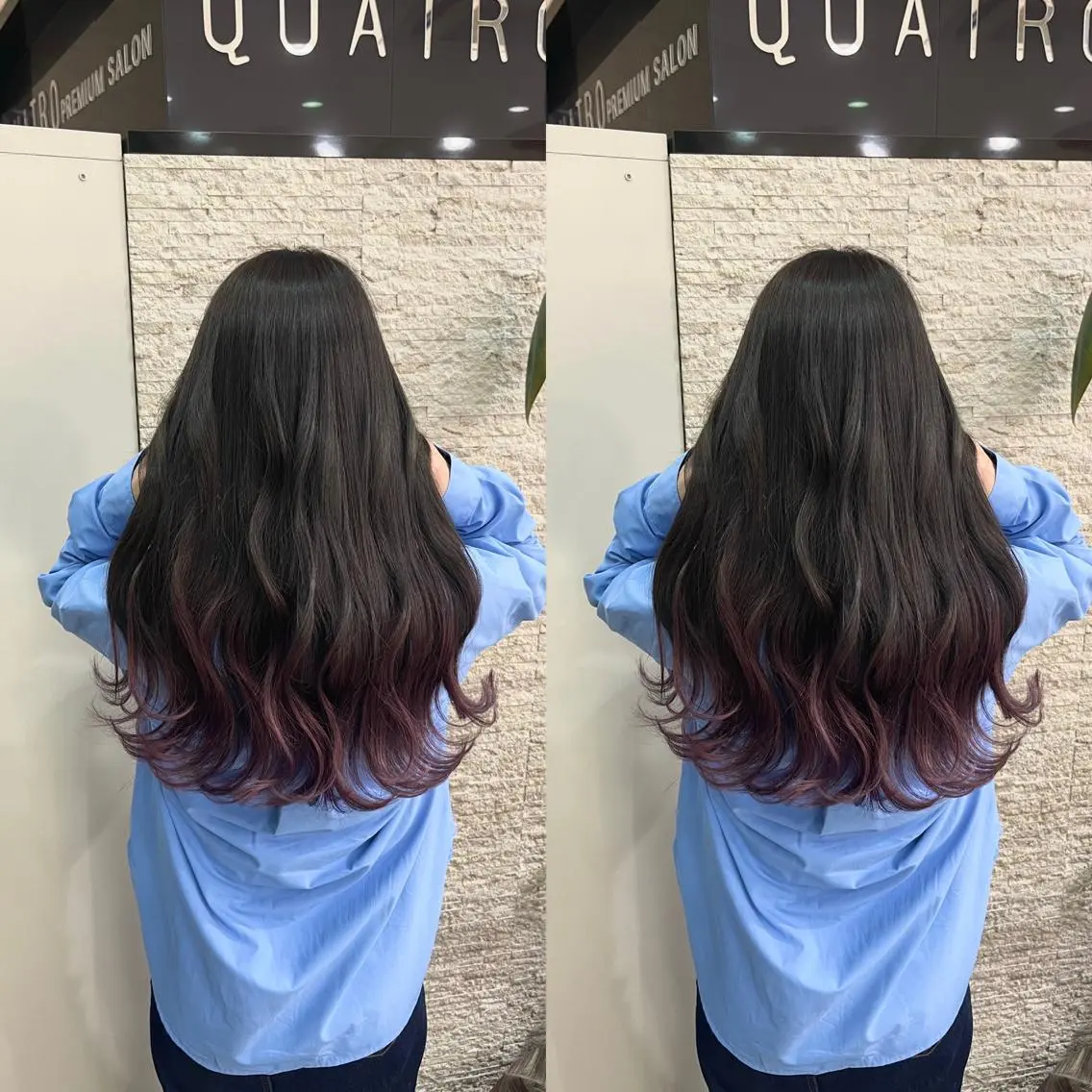 ロング カット ヘアカラー トリートメント Y Uのヘアスタイル
